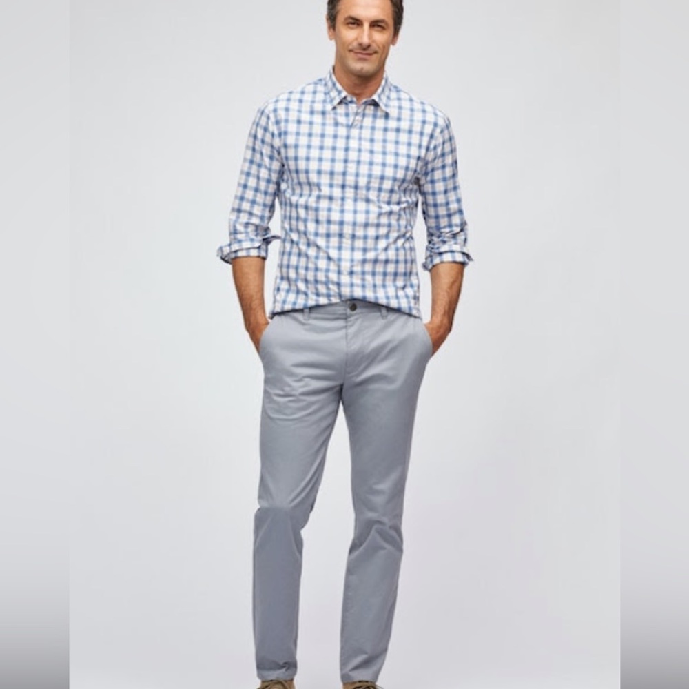 NEW Bonobos Mens Original Stretch Washed Chino Tailored Thunder Grey, 31x34.